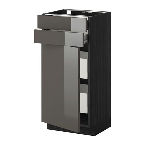 МЕТОД / ФОРВАРА Нплн шк двр/2фрнт/2нзк/2срд ящ - под дерево черный, Рингульт глянцевый серый, 40x37 см МЕТОД / ФОРВАРА Нплн шк двр/2фрнт/2нзк/2срд ящ - под дерево черный, Рингульт глянцевый серый, 40x37 см