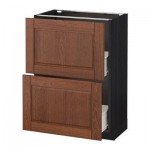 МЕТОД / ФОРВАРА Напольный шкаф с 2 ящиками - 60x37 см, Филипстад коричневый, под дерево черный