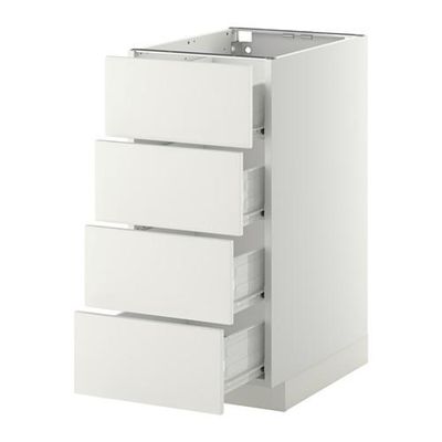 МЕТОД / ФОРВАРА Напольн шкаф 4 фронт панели/4 ящика - 40x60 см, Хэггеби белый, белый