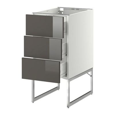 МЕТОД / ФОРВАРА Нплн шк 3 фрнт/3 средн ящика - 40x60x60 см, Рингульт глянцевый серый, белый МЕТОД / ФОРВАРА Нплн шк 3 фрнт/3 средн ящика - 40x60x60 см, Рингульт глянцевый серый, белый