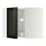 МЕТОД Углов навесн шк с врщ скц/сткл дв - белый, Ютис дымчатое стекло/черный, 68x60 см МЕТОД Углов навесн шк с врщ скц/сткл дв - белый, Ютис дымчатое стекло/черный, 68x60 см