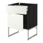 МЕТОД / МАКСИМЕРА Напольный шкаф с ящиком/дверью - под дерево черный, Хэггеби белый, 60x60x60 см МЕТОД / МАКСИМЕРА Напольный шкаф с ящиком/дверью - под дерево черный, Хэггеби белый, 60x60x60 см