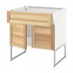 МЕТОД / МАКСИМЕРА Напол шкаф/полки/ящик/2двери - белый, Торхэмн естественный ясень, 80x60x60 см