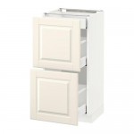 МЕТОД / МАКСИМЕРА Напольный шкаф/2фасада/3ящика - белый, Будбин белый с оттенком, 40x37 см