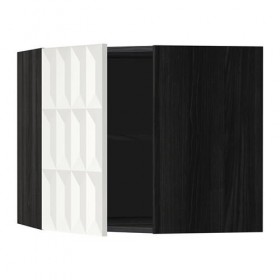 METOD угловой навесной шкаф с полками черный/Гэррестад белый 68x60 см