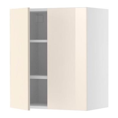 ФАКТУМ Навесной шкаф с 2 дверями - Абстракт кремовый, 60x92 см