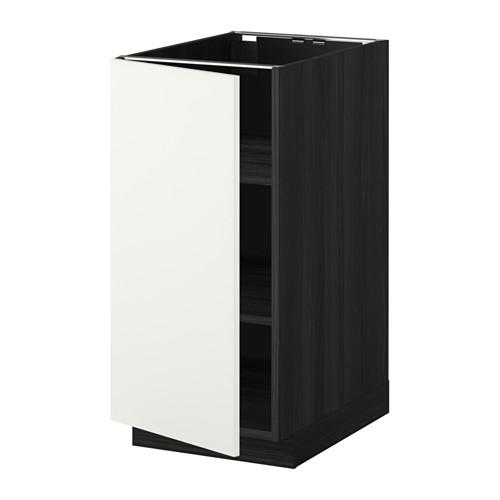 МЕТОД Напольный шкаф с полками - под дерево черный, Хэггеби белый, 40x60 см