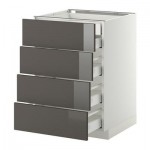 МЕТОД / МАКСИМЕРА Нплн шк 4фрнт/2нзк/3срд ящ - 60x60 см, Рингульт глянцевый серый, белый МЕТОД / МАКСИМЕРА Нплн шк 4фрнт/2нзк/3срд ящ - 60x60 см, Рингульт глянцевый серый, белый