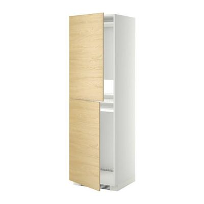 МЕТОД Высок шкаф д холодильн/мороз - 60x60x200 см, Тингсрид под березу, белый