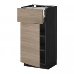 МЕТОД / ФОРВАРА Напольн шкаф двр/фр пнл/плк/2низ ящ - под дерево черный, Брокхульт под грецкий орех светло-серый, 40x37 см МЕТОД / ФОРВАРА Напольн шкаф двр/фр пнл/плк/2низ ящ - под дерево черный, Брокхульт под грецкий орех светло-серый, 40x37 см