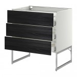 МЕТОД / МАКСИМЕРА Нплн шк 3 фрнт/3 средн ящика - белый, Тингсрид под дерево черный, 80x60x60 см МЕТОД / МАКСИМЕРА Нплн шк 3 фрнт/3 средн ящика - белый, Тингсрид под дерево черный, 80x60x60 см