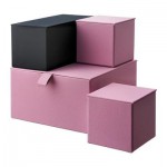 ПАЛЬРА Набор коробок с крышкой, 4 шт - светло-розовый