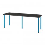 ADILS/LINNMON стол черно-коричневый/синий