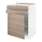 МЕТОД / МАКСИМЕРА Напольн шкаф/дверца/2ящ/првл крзн - 60x60 см, Брокхульт под грецкий орех светло-серый, белый МЕТОД / МАКСИМЕРА Напольн шкаф/дверца/2ящ/првл крзн - 60x60 см, Брокхульт под грецкий орех светло-серый, белый