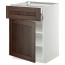 МЕТОД / МАКСИМЕРА Напольн шкаф двр/фр пнл/плк/2низ ящ - белый, Эдсерум под дерево коричневый, 60x60 см