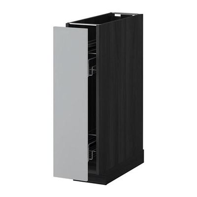 МЕТОД Напол шкаф/выдв внутр элем - Веддинге серый, под дерево черный МЕТОД Напол шкаф/выдв внутр элем - Веддинге серый, под дерево черный