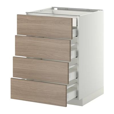 МЕТОД / МАКСИМЕРА Нплн шк 4фрнт/2нзк/3срд ящ - 60x60 см, Брокхульт под грецкий орех светло-серый, белый МЕТОД / МАКСИМЕРА Нплн шк 4фрнт/2нзк/3срд ящ - 60x60 см, Брокхульт под грецкий орех светло-серый, белый