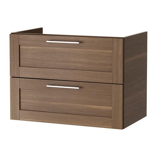 ГОДМОРГОН Шкаф для раковины с 2 ящ - под грецкий орех, 80x47x58 см