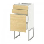 МЕТОД / ФОРВАРА Напольн шкаф 3фронт пнл/2низ/2ср ящ - 40x37x60 см, Тингсрид под березу, белый МЕТОД / ФОРВАРА Напольн шкаф 3фронт пнл/2низ/2ср ящ - 40x37x60 см, Тингсрид под березу, белый