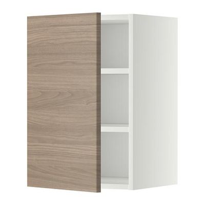 МЕТОД Шкаф навесной с полкой - 40x60 см, Брокхульт под грецкий орех светло-серый, белый