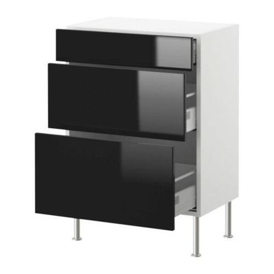 ФАКТУМ Напольный шкаф с 3 ящиками - Абстракт черный, 60x37 см ФАКТУМ Напольный шкаф с 3 ящиками - Абстракт черный, 60x37 см