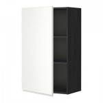 МЕТОД Шкаф навесной с полкой - 60x100 см, Нодста белый/алюминий, под дерево черный МЕТОД Шкаф навесной с полкой - 60x100 см, Нодста белый/алюминий, под дерево черный