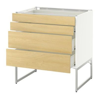 МЕТОД / ФОРВАРА Нплн шк 4 фронт/2 низк/2средн ящ - 80x60x60 см, Тингсрид под березу, белый МЕТОД / ФОРВАРА Нплн шк 4 фронт/2 низк/2средн ящ - 80x60x60 см, Тингсрид под березу, белый