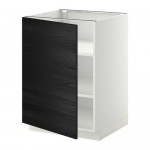 МЕТОД Напольный шкаф с полками - белый, Тингсрид под дерево черный, 60x60 см