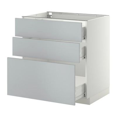МЕТОД / ФОРВАРА Напольный шкаф с 3 ящиками - 80x60 см, Веддинге серый, белый МЕТОД / ФОРВАРА Напольный шкаф с 3 ящиками - 80x60 см, Веддинге серый, белый