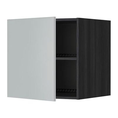 МЕТОД Верх шкаф на холодильн/морозильн - 60x60 см, Веддинге серый, под дерево черный