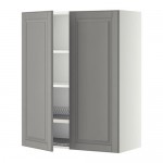 МЕТОД Навесной шкаф с посуд суш/2 дврц - белый, Будбин серый, 80x100 см