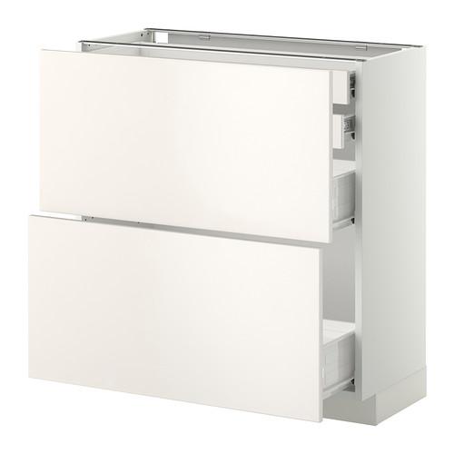 МЕТОД / ФОРВАРА Нплн шк 2фрнт/2низк/2 выс/2срдн ящ - белый, Веддинге белый, 80x37 см