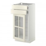 МЕТОД / ФОРВАРА Напольн шк/2 ящ/2 сткл дврц - белый, Будбин белый с оттенком