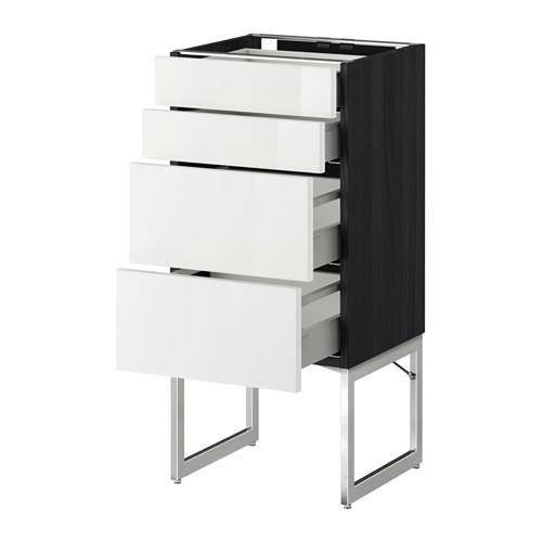 МЕТОД / МАКСИМЕРА Нплн шк 4 фронт/2 низк/2средн ящ - под дерево черный, Рингульт глянцевый белый, 40x37x60 см МЕТОД / МАКСИМЕРА Нплн шк 4 фронт/2 низк/2средн ящ - под дерево черный, Рингульт глянцевый белый, 40x37x60 см