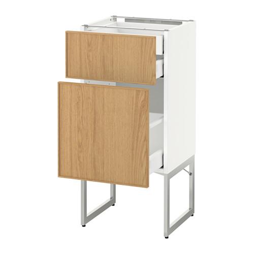 МЕТОД / МАКСИМЕРА Напольн шкаф 2фронт пнл/2низ/1вс ящ - белый, Экестад дуб, 40x37x60 см МЕТОД / МАКСИМЕРА Напольн шкаф 2фронт пнл/2низ/1вс ящ - белый, Экестад дуб, 40x37x60 см