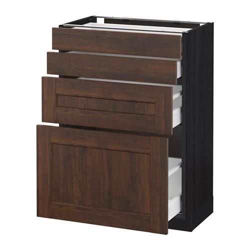 МЕТОД / МАКСИМЕРА Напольн шкаф 4 фронт панели/4 ящика - под дерево черный, Эдсерум под дерево коричневый, 60x37 см МЕТОД / МАКСИМЕРА Напольн шкаф 4 фронт панели/4 ящика - под дерево черный, Эдсерум под дерево коричневый, 60x37 см