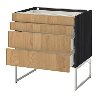 МЕТОД / ФОРВАРА Нплн шк 4 фронт/2 низк/2средн ящ - 80x60x60 см, Экестад дуб, под дерево черный МЕТОД / ФОРВАРА Нплн шк 4 фронт/2 низк/2средн ящ - 80x60x60 см, Экестад дуб, под дерево черный