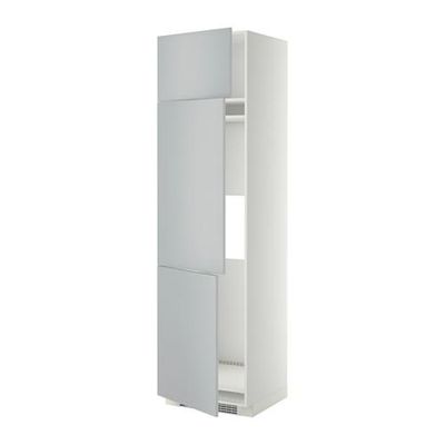 МЕТОД Выс шкаф для хол/мороз с 3 дверями - 60x60x220 см, Веддинге серый, белый
