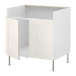 ФАКТУМ Напольн шкаф д двойн мойки ДУМШЁ - Рамшё белый