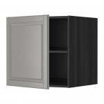 МЕТОД Верх шкаф на холодильн/морозильн - под дерево черный, Будбин серый, 60x60 см