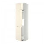МЕТОД Выс шкаф для хол/мороз с 3 дверями - 60x60x220 см, Рингульт глянцевый кремовый, белый МЕТОД Выс шкаф для хол/мороз с 3 дверями - 60x60x220 см, Рингульт глянцевый кремовый, белый