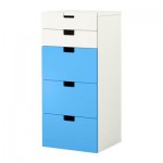 СТУВА Комбинация для хранения с ящиками - белый/синий