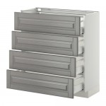 МЕТОД / МАКСИМЕРА Напольн шкаф 4 фронт панели/4 ящика - белый, Будбин серый, 80x37 см МЕТОД / МАКСИМЕРА Напольн шкаф 4 фронт панели/4 ящика - белый, Будбин серый, 80x37 см