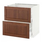 МЕТОД / МАКСИМЕРА Напольн шкаф 2фрнт/2выс ящ - 80x60 см, Филипстад коричневый, белый МЕТОД / МАКСИМЕРА Напольн шкаф 2фрнт/2выс ящ - 80x60 см, Филипстад коричневый, белый