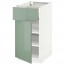 МЕТОД / ФОРВАРА Напольный шкаф с ящиком/дверью - белый, Калларп глянцевый светло-зеленый, 40x60 см