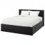 МАЛЬМ Кровать с подъемным механизмом - 160x200 см, черно-коричневый