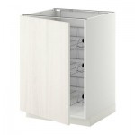 МЕТОД Напольный шкаф с проволочн ящиками - 60x60 см, Росдаль белый ясень, белый МЕТОД Напольный шкаф с проволочн ящиками - 60x60 см, Росдаль белый ясень, белый