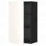МЕТОД Шкаф навесной с полкой - под дерево черный, Веддинге белый, 60x100 см