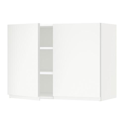 МЕТОД Навесной шкаф с полками/2дверцы - белый, Воксторп белый, 80x60 см