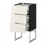 МЕТОД / МАКСИМЕРА Напольн шкаф 3фронт пнл/2низ/2ср ящ - под дерево черный, Веддинге белый, 40x37x60 см МЕТОД / МАКСИМЕРА Напольн шкаф 3фронт пнл/2низ/2ср ящ - под дерево черный, Веддинге белый, 40x37x60 см